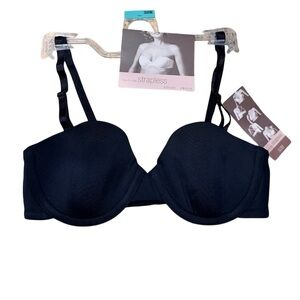 NWT! Gilligan & O’Malley 32B Black Convertible Strapless Bra Five Way Multiway